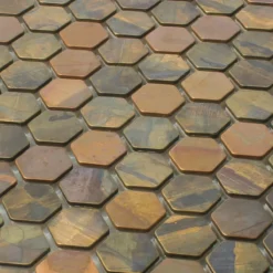 Alternative view of Mosaikfliesen Kupfer Merkur Sechseck Braun 24