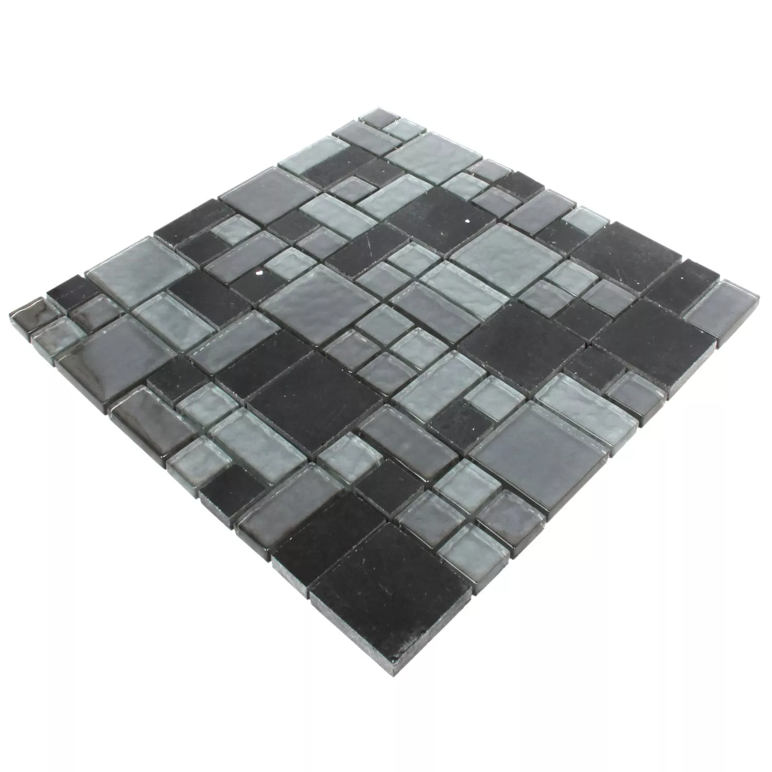 Mosaikfliesen Lauria Glas Kunststein Schwarz 5 Mosaikfliesen Lauria Glas Kunststein Schwarz – Bild 3