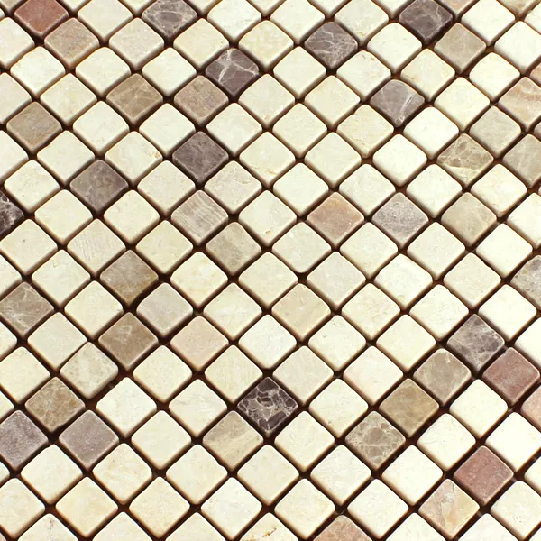 Mosaikfliesen Marmor Beige Mix 15x15mm 4 Mosaikfliesen Marmor Beige Mix 15x15mm – Bild 2
