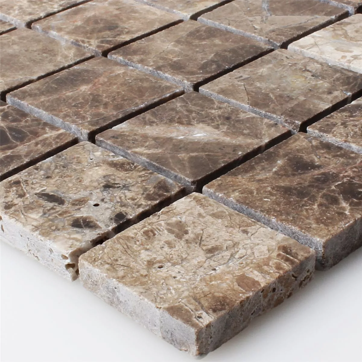 Mosaikfliesen Marmor Emprador Braun 32x32mm 3 Mosaikfliesen Marmor Emprador Braun 32x32mm