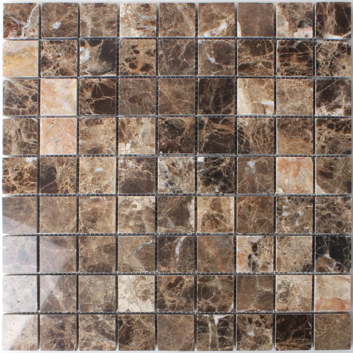 Mosaikfliesen Marmor Emprador Braun 32x32mm 6 Mosaikfliesen Marmor Emprador Braun 32x32mm – Bild 4