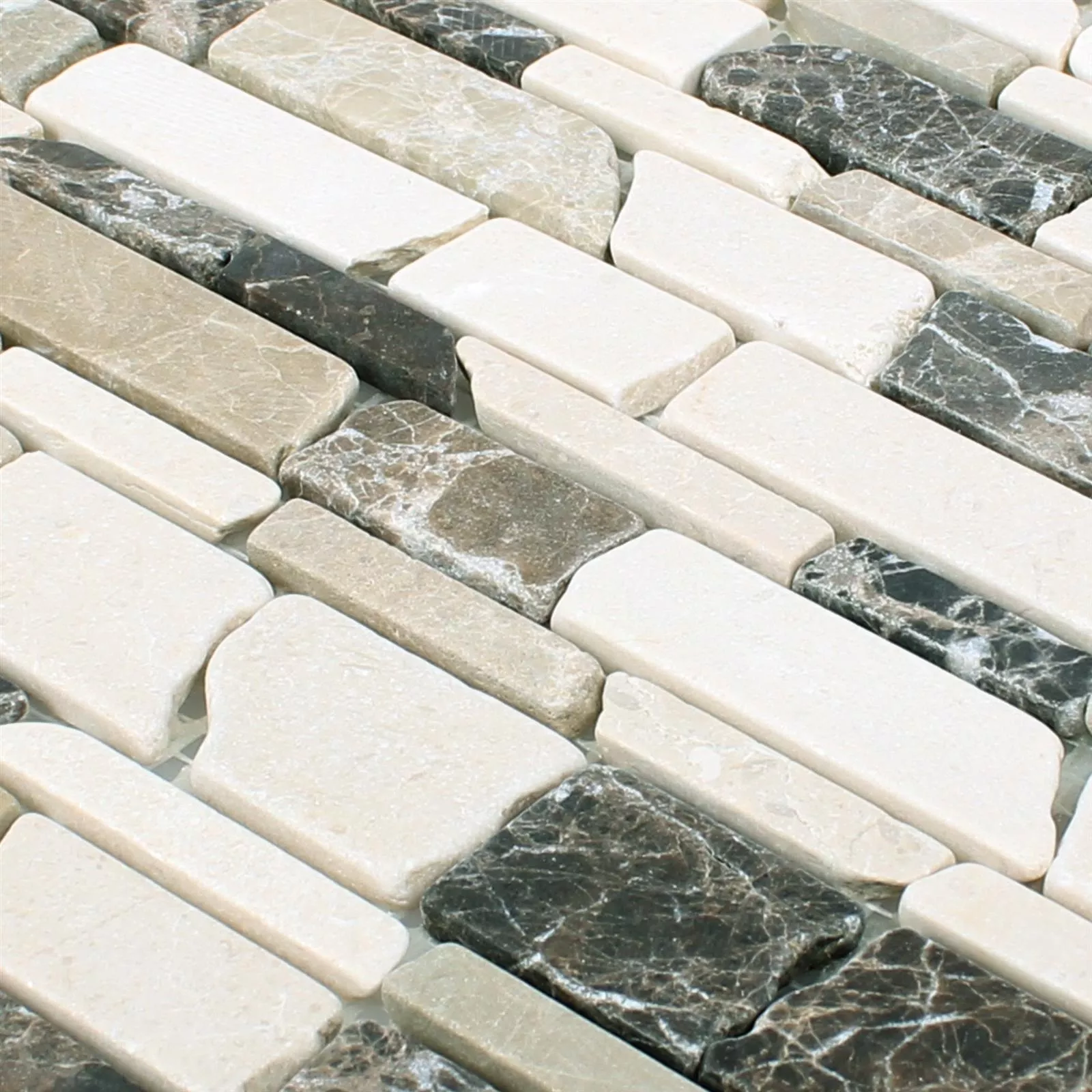 Mosaikfliesen Marmor Havel Brick Castanao Biancone 4 Mosaikfliesen Marmor Havel Brick Castanao Biancone – Bild 2
