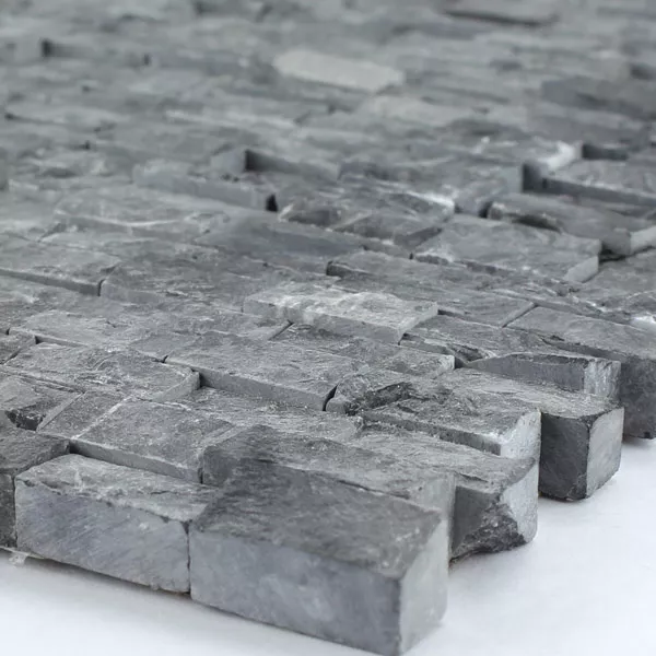 Mosaikfliesen Marmor Mauerverblender Brickstones Schwarz 3 Mosaikfliesen Marmor Mauerverblender Brickstones Schwarz