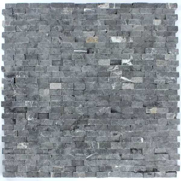 Mosaikfliesen Marmor Mauerverblender Brickstones Schwarz 6 Mosaikfliesen Marmor Mauerverblender Brickstones Schwarz – Bild 4