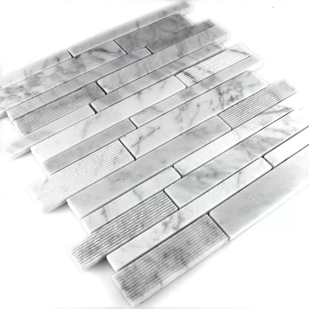 Mosaikfliesen Marmor Stäbchen Weiss 5 Mosaikfliesen Marmor Stäbchen Weiss – Bild 3