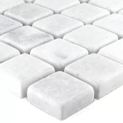 Mosaikfliesen Marmor Treviso Weiss