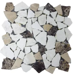 Marmor Bruch Mosaikfliesen Dolcevista Braun Weiss