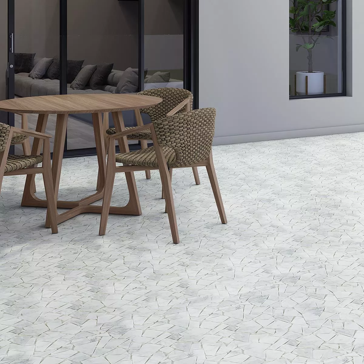 Marmor Bruch Mosaikfliesen Mareblu Carrara Weiss 10 Marmor Bruch Mosaikfliesen Mareblu Carrara Weiss – Bild 8
