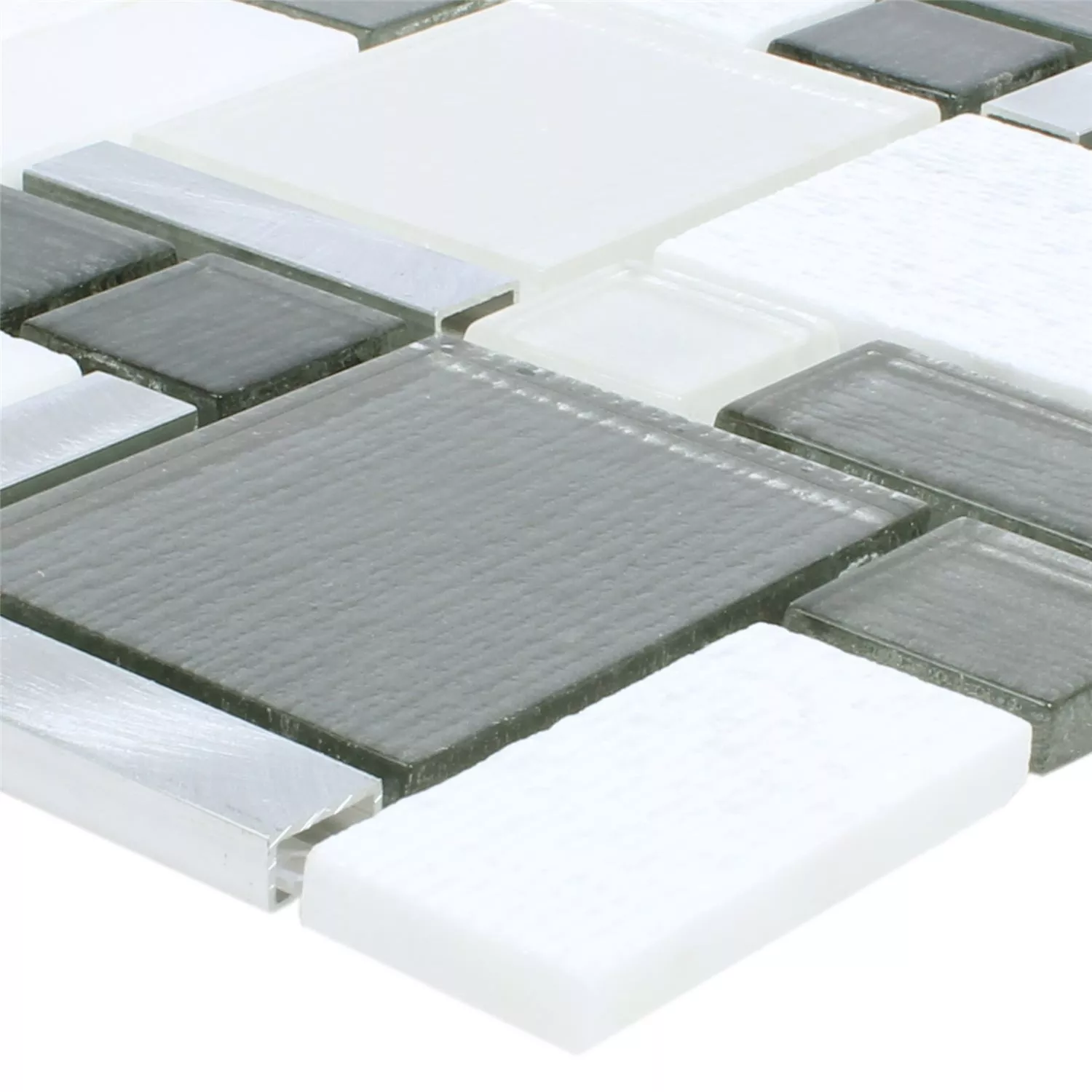 Mosaikfliesen Material Mix Echo Weiss Grau 3 Mosaikfliesen Material Mix Echo Weiss Grau