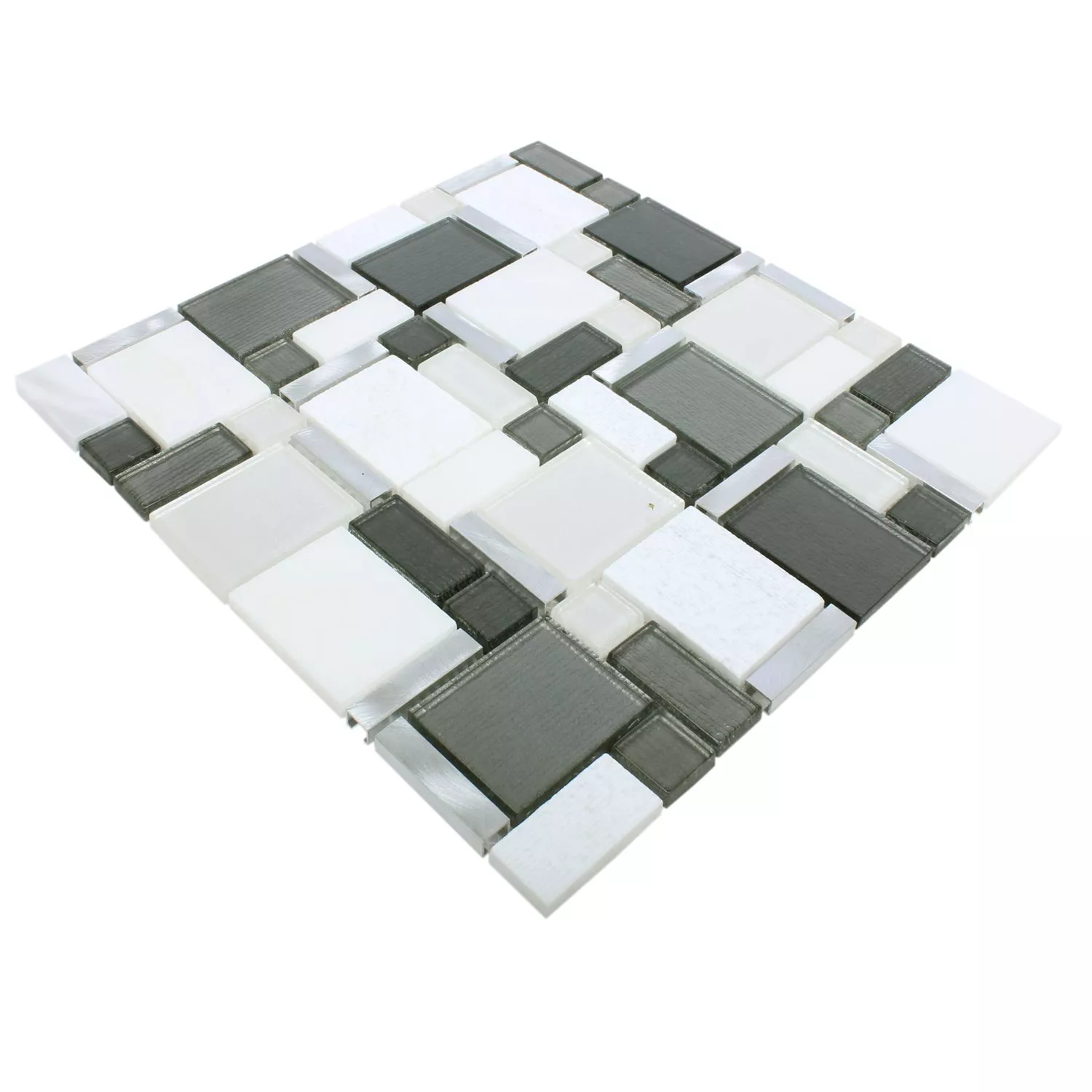 Mosaikfliesen Material Mix Echo Weiss Grau 5 Mosaikfliesen Material Mix Echo Weiss Grau – Bild 3