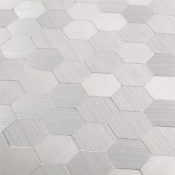 Alternative view of Mosaikfliesen Metall Selbstklebend Mikros Silber Hexagon