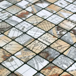 Alternative view of Mosaikfliesen Metall Selbstklebend Pinta Weltkarte Silber