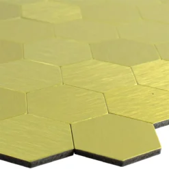 Mosaikfliesen Metall Selbstklebend Vryburg Gold Hexagon