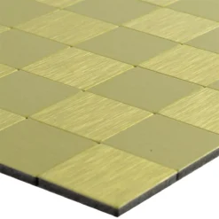 Mosaikfliesen Metall Selbstklebend Vryburg Gold Quadrat 23
