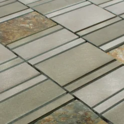 Alternative view of Mosaikfliesen Naturstein Aluminium Avanti Braun