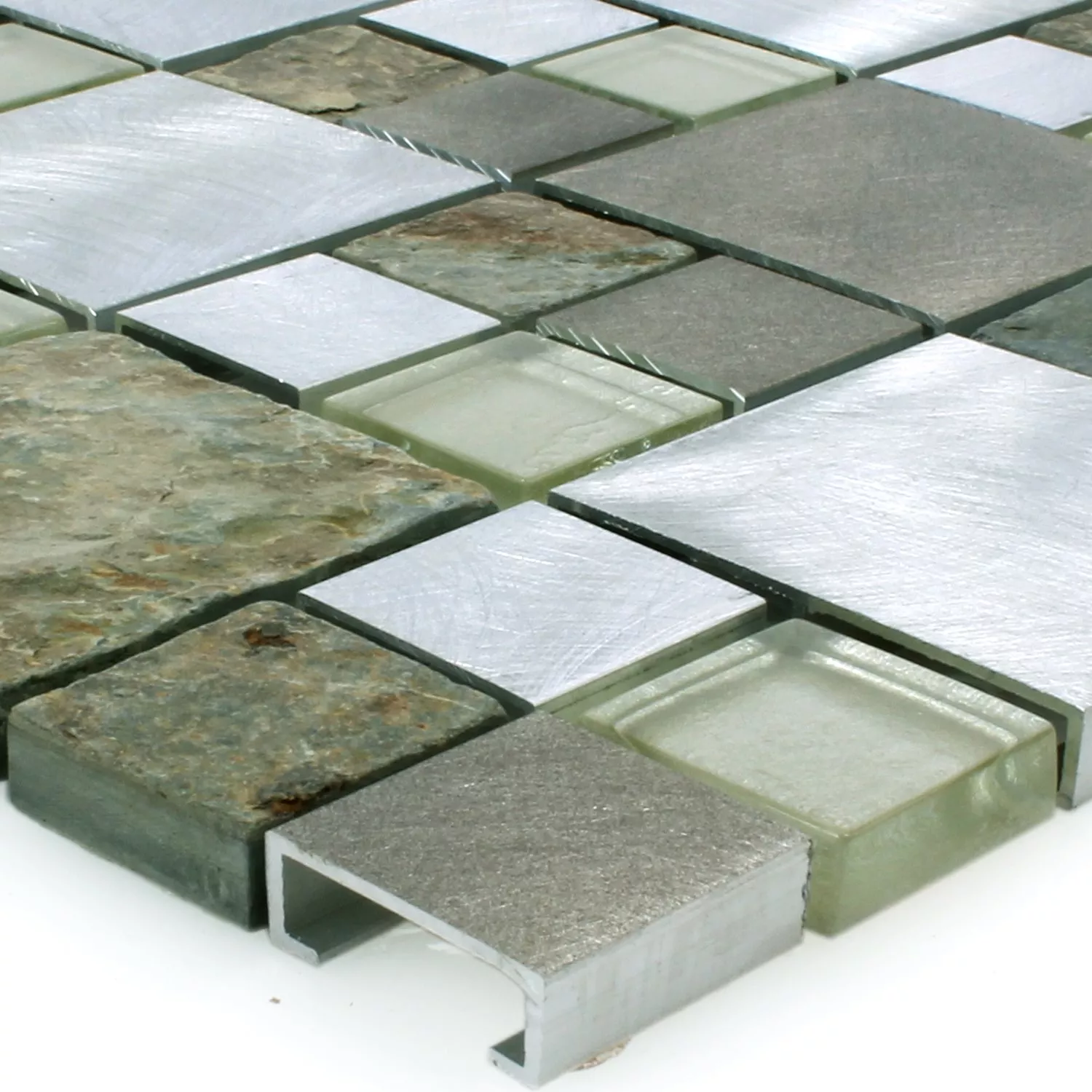 Mosaikfliesen Naturstein Glas Aluminium Banzai 3 Mosaikfliesen Naturstein Glas Aluminium Banzai