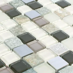 Alternative view of Mosaikfliesen Naturstein Glas Metall Mix Altona