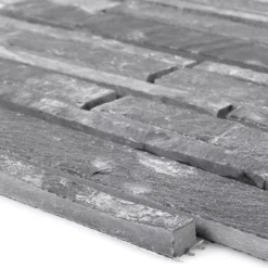 Mosaikfliesen Naturstein Kilis Schiefer Schwarz