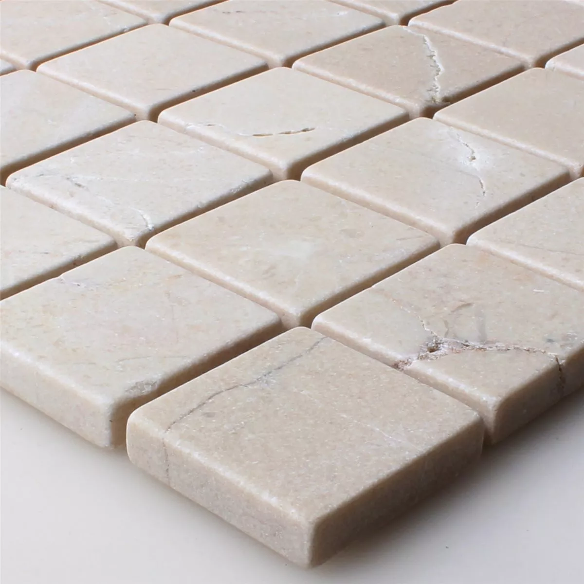 Mosaikfliesen Naturstein Marmor Botticino Anticato 32x32x8mm 3 Mosaikfliesen Naturstein Marmor Botticino Anticato 32x32x8mm