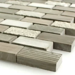 Mosaikfliesen Naturstein Mocca Braun 15x30x8mm