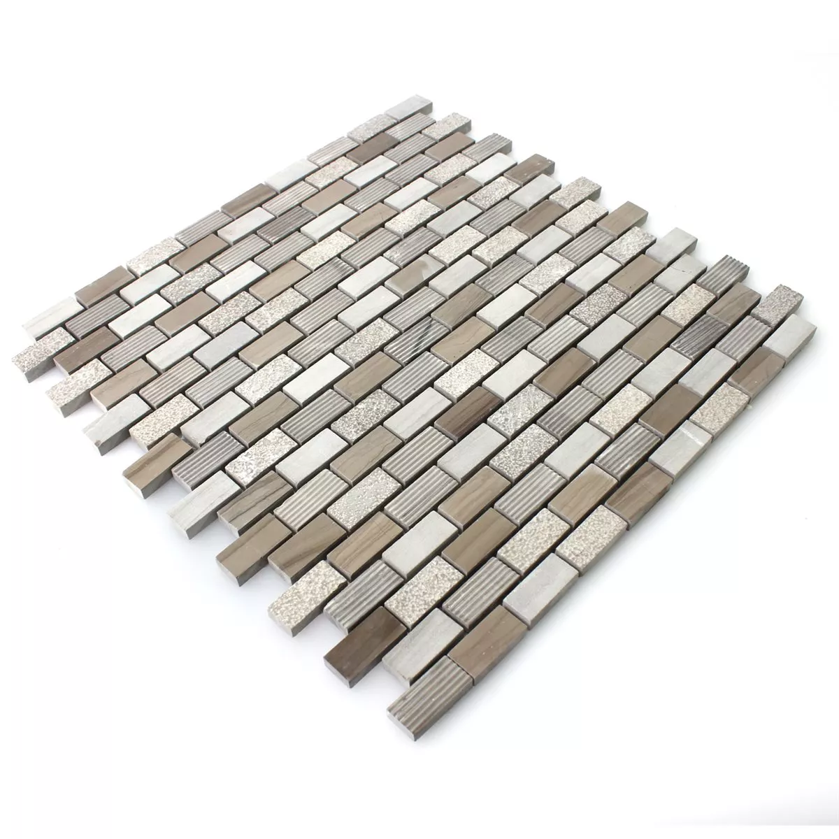 Mosaikfliesen Naturstein Mocca Braun 15x30x8mm 5 Mosaikfliesen Naturstein Mocca Braun 15x30x8mm – Bild 3