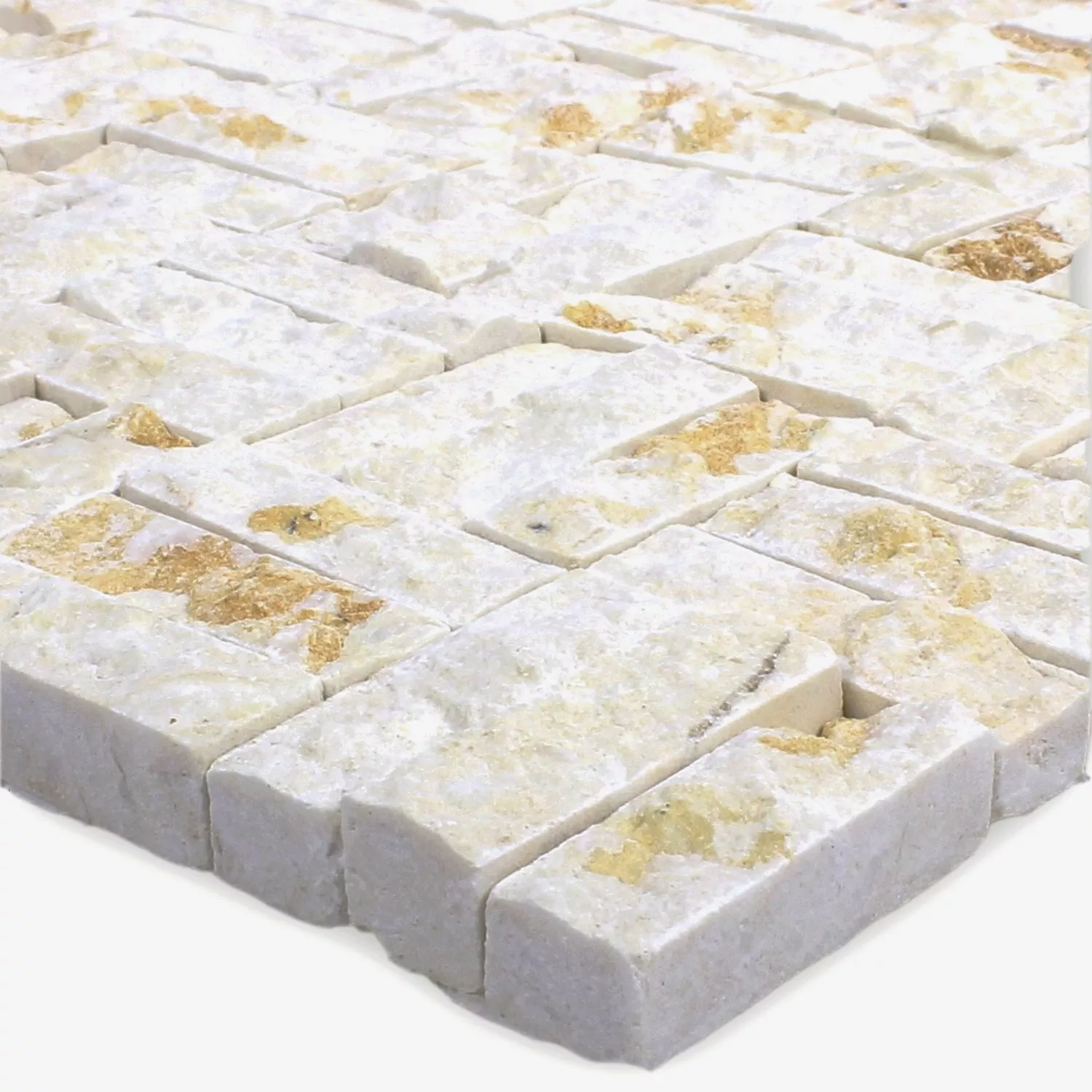 Mosaikfliesen Naturstein Parkett Splitface 3D Beige 3 Mosaikfliesen Naturstein Parkett Splitface 3D Beige