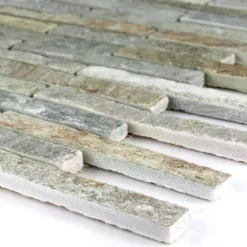 Mosaikfliesen Naturstein Quarzit Beige Mix Sticks