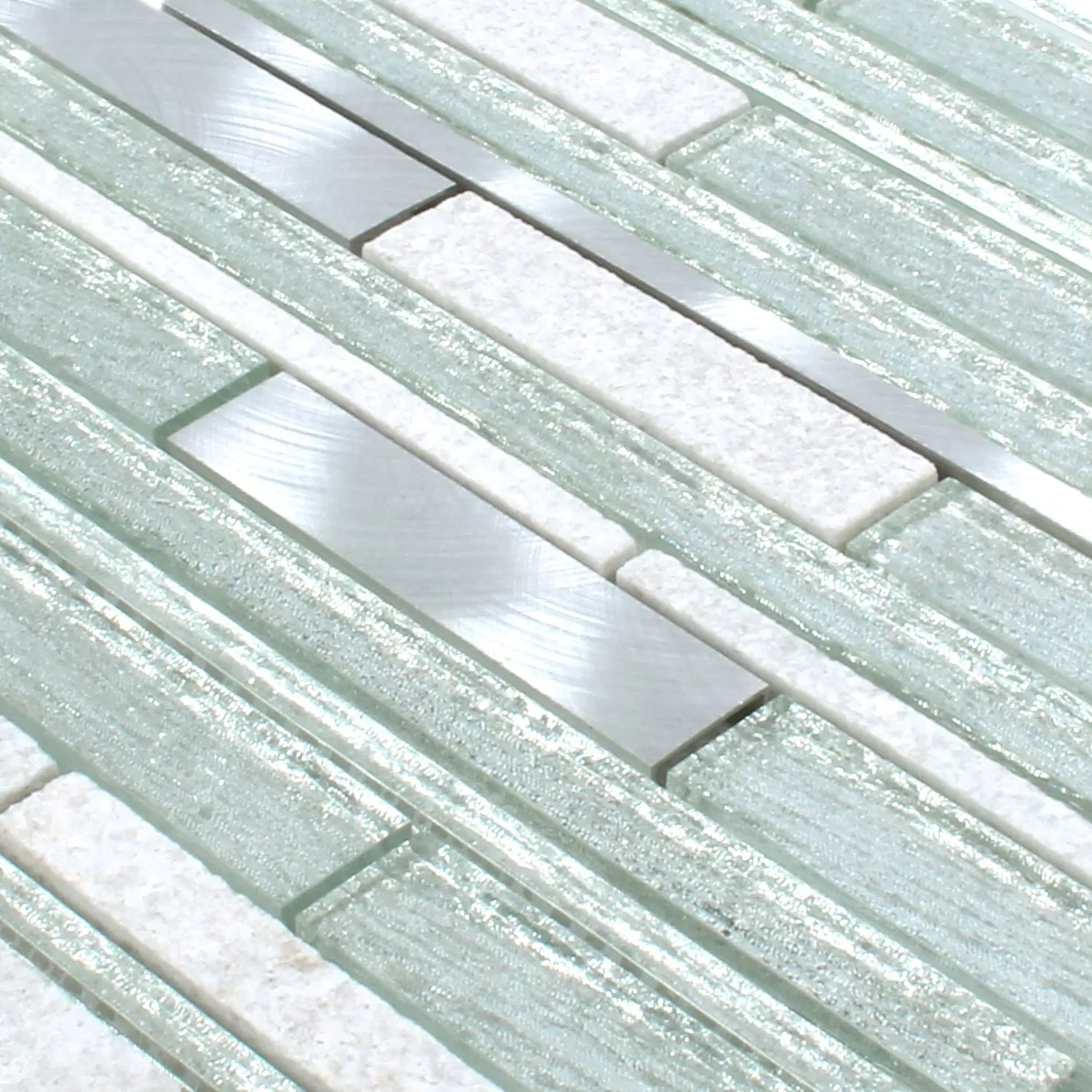 Mosaikfliesen Panorama Silber Weiss 4 Mosaikfliesen Panorama Silber Weiss – Bild 2
