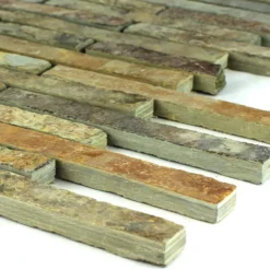 Mosaikfliesen Quarzit Naturstein Multi Color Bunt Mix Stick