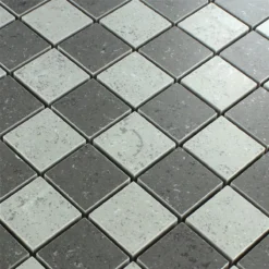 Alternative view of Mosaikfliesen Schachbrett Grau Matt