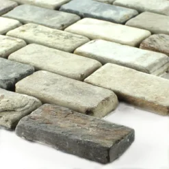 Mosaikfliesen Schiefer Brick Indian Autumn