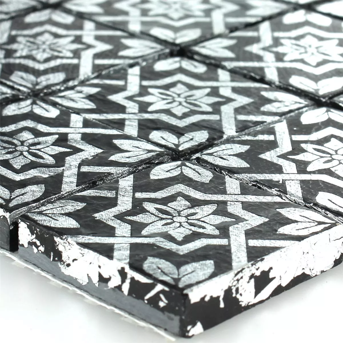 Mosaikfliesen Schiefer Optik Platin Schwarz 3 Mosaikfliesen Schiefer Optik Platin Schwarz