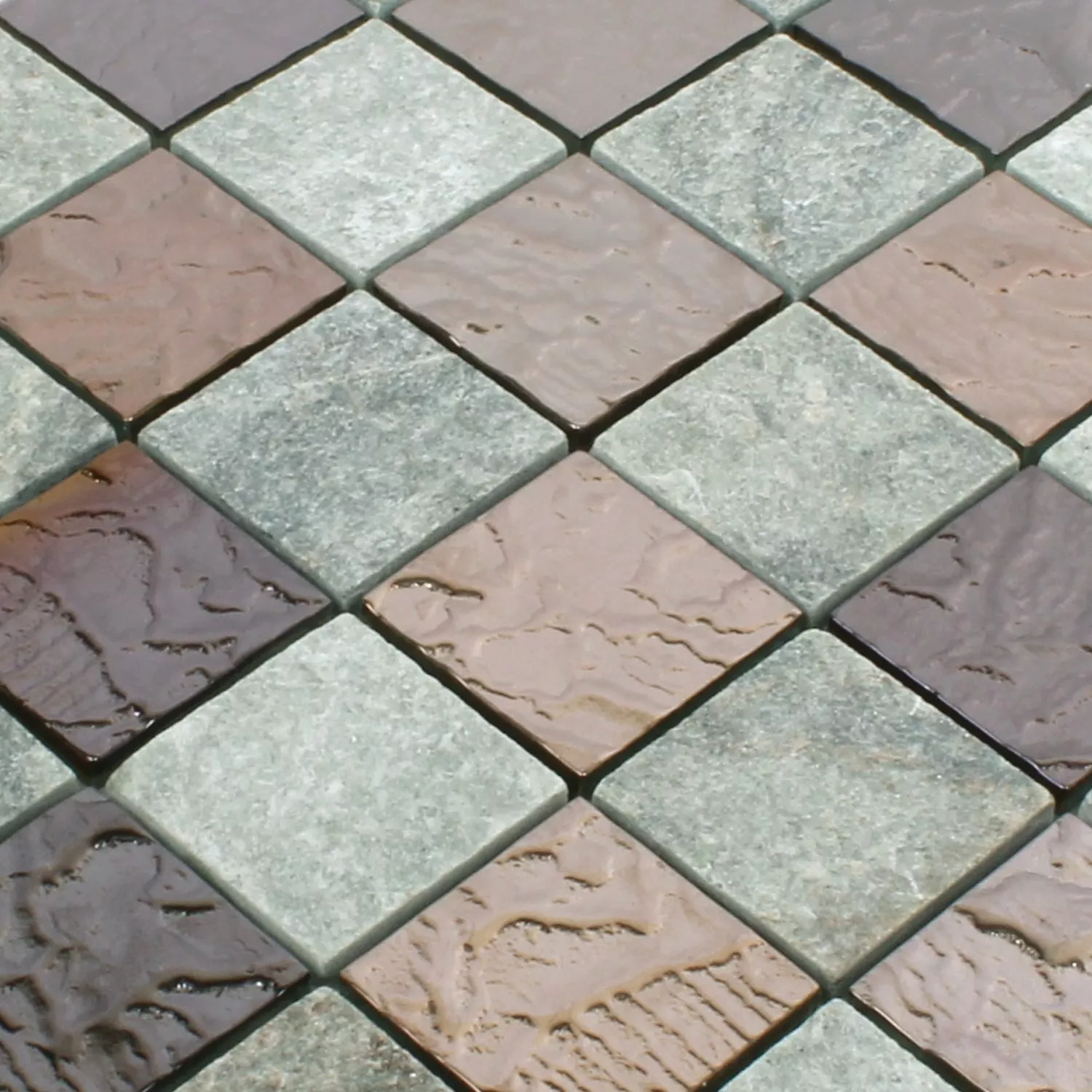 Mosaikfliesen Sheldrake Grau Kupfer 4 Mosaikfliesen Sheldrake Grau Kupfer – Bild 2