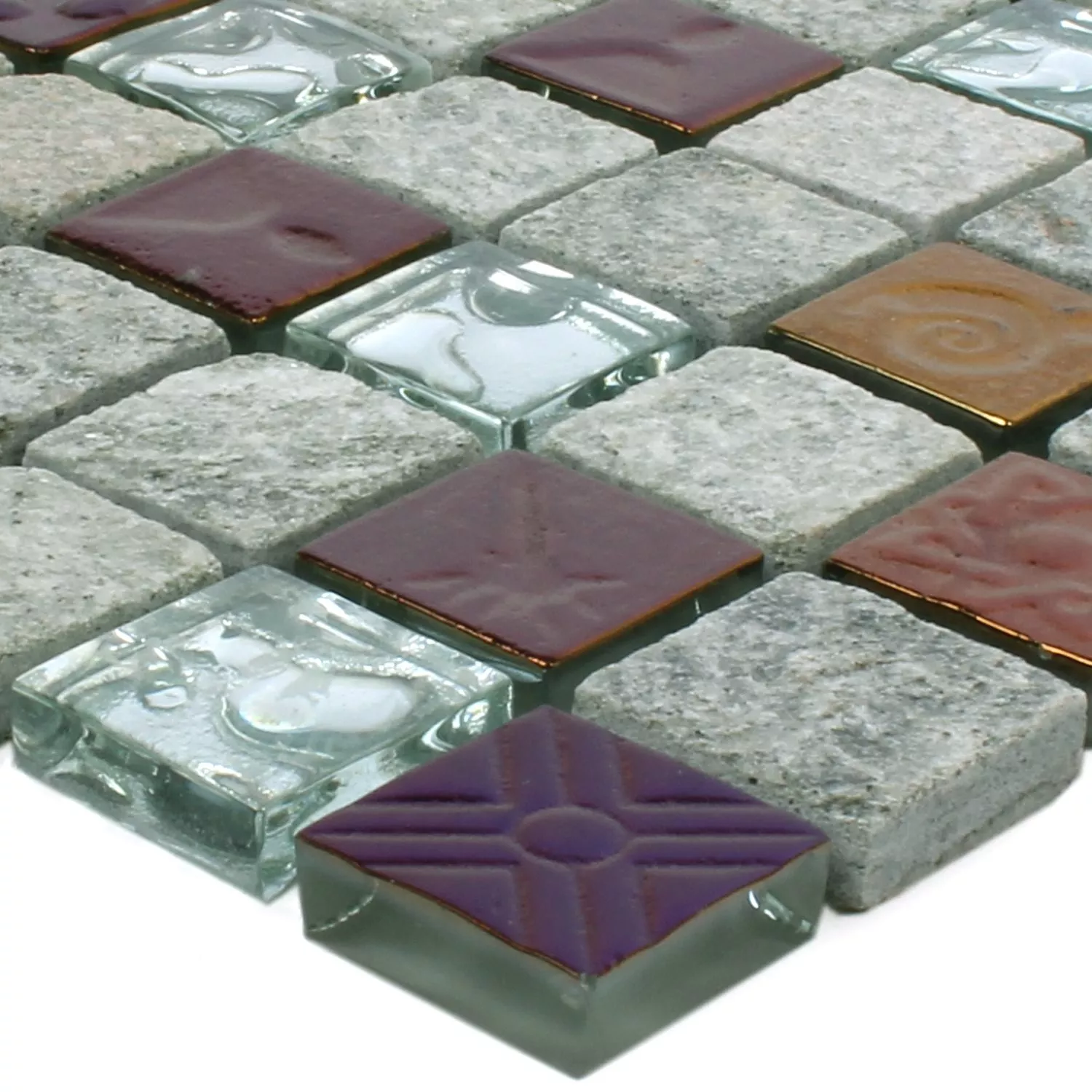 Mosaikfliesen Sheldrake Grau Silber 3 Mosaikfliesen Sheldrake Grau Silber