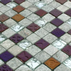 Alternative view of Mosaikfliesen Sheldrake Grau Silber