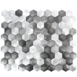 Mosaikfliesen Sindos Hexagon 3D Schwarz Silber 10 Mosaikfliesen Sindos Hexagon 3D Schwarz Silber -Mosafil Shop mosaikfliesen sindos hexagon 3d schwarz silber 4 51