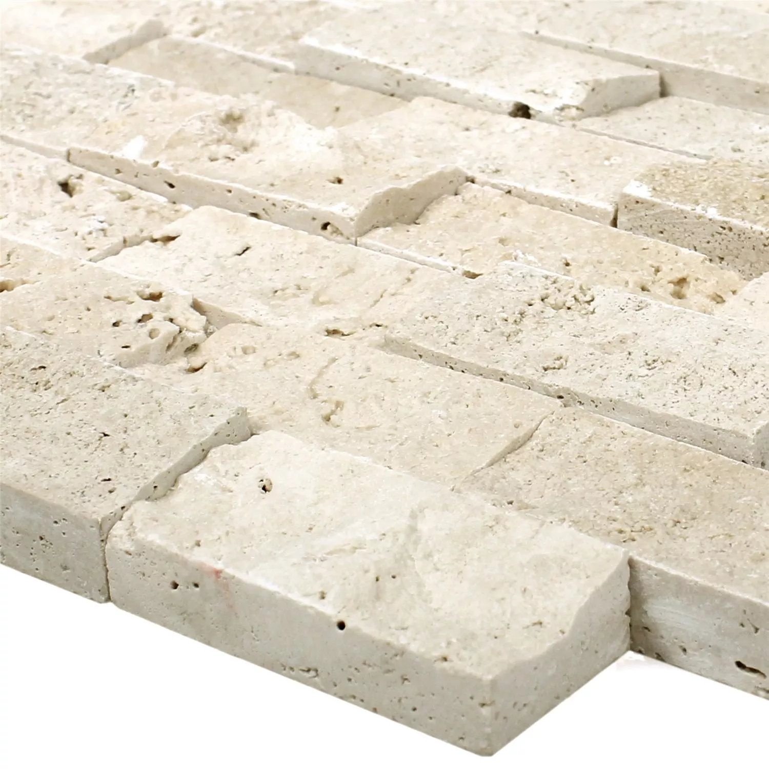 Mosaikfliesen Travertin Barga Beige 3D 3 Mosaikfliesen Travertin Barga Beige 3D