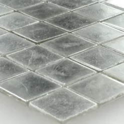 Mosaikfliesen Trend-Vi Glas Weiss Gold 24 Karat 2x2cm
