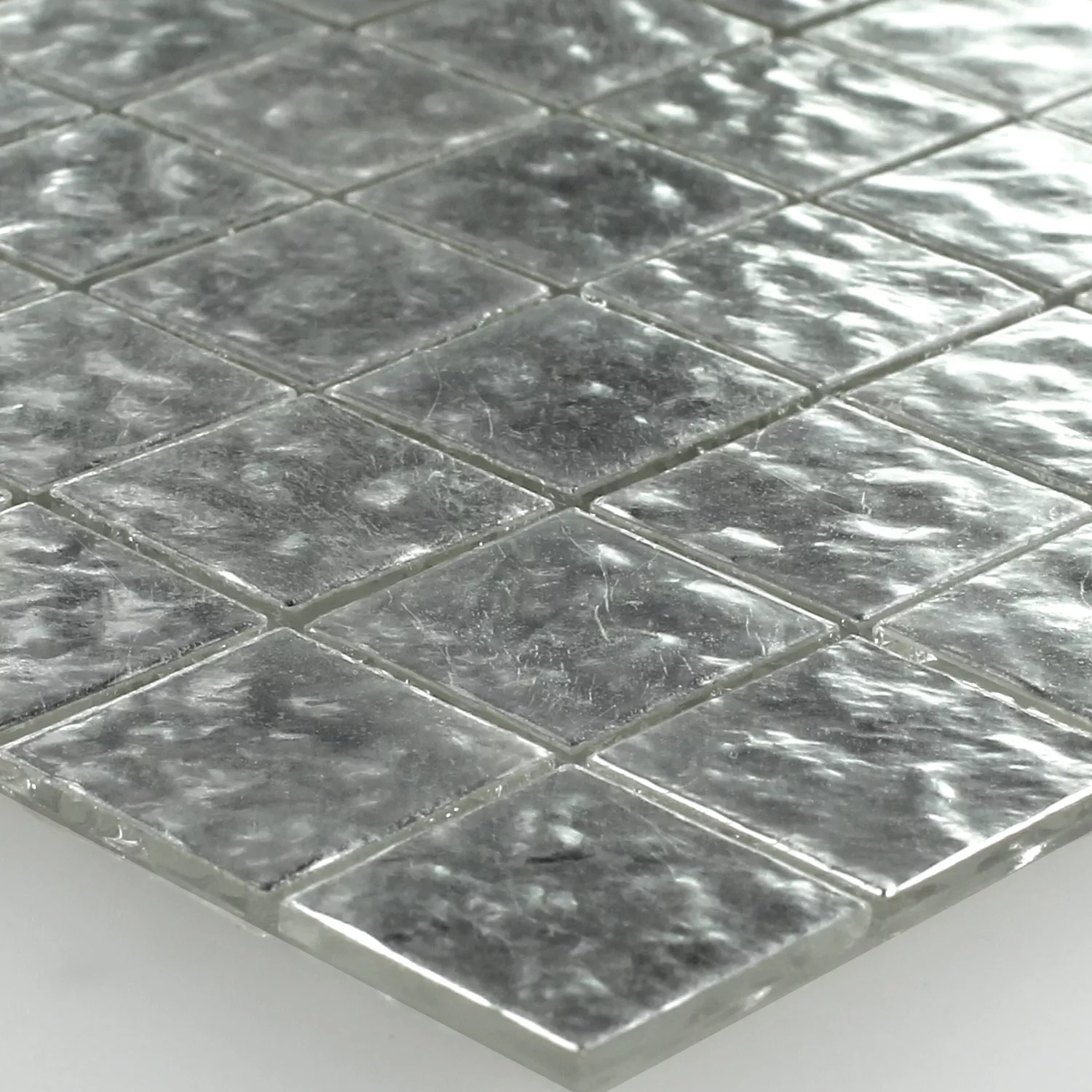 Mosaikfliesen Trend-Vi Glas Weiss Gold 24 Karat Gewellt 2x2cm 3 Mosaikfliesen Trend-Vi Glas Weiss Gold 24 Karat Gewellt 2x2cm