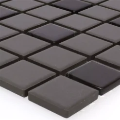 Mosaikfliesen Unglasiert Garden Schwarz Quadrat