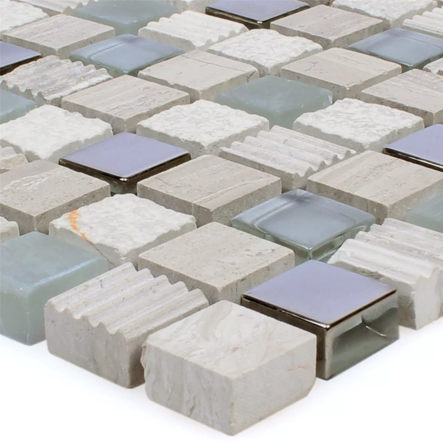 Mosaikfliesen Venzona Hellgrau Silber 3 Mosaikfliesen Venzona Hellgrau Silber