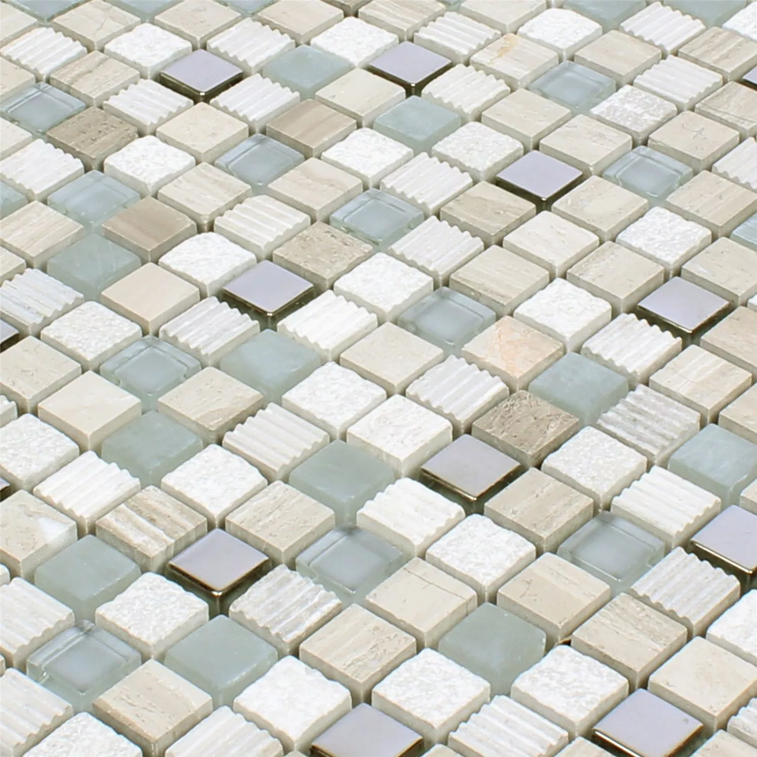 Mosaikfliesen Venzona Hellgrau Silber 4 Mosaikfliesen Venzona Hellgrau Silber – Bild 2