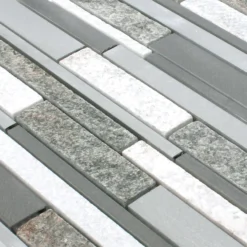 Alternative view of Mosaikfliesen Wolga Quarzit Aluminium Mix