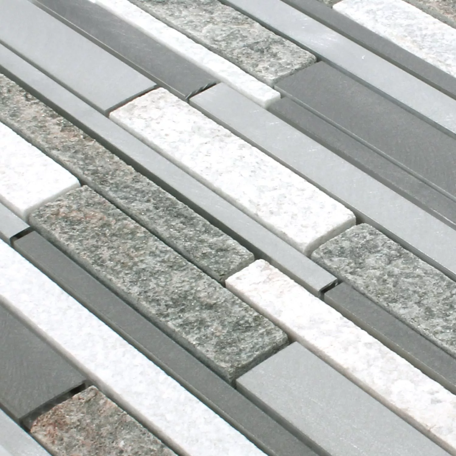 Mosaikfliesen Wolga Quarzit Aluminium Mix 4 Mosaikfliesen Wolga Quarzit Aluminium Mix – Bild 2