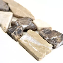 Naturstein Fliesenbordüre Riesco Castanao Biancone