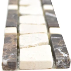 Naturstein Fliesenbordüre Vimeiro Emprador Dark Cremarfil