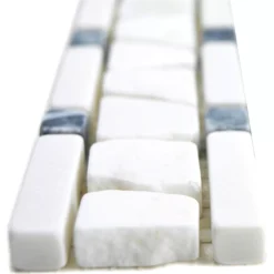 Naturstein Fliesenbordüre Vimeiro Weiß Schwarz