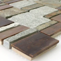 Naturstein Kupfer Mosaik Metall Mix