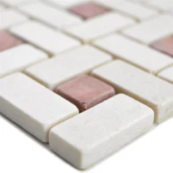 Naturstein Marmor Mosaik Fliesen Robin Beige Rosso