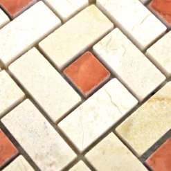 Alternative view of Naturstein Mosaik Fliesen Umay Beige Pink